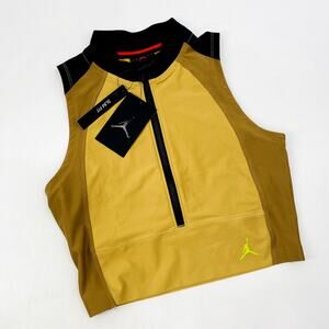 Air Jordan Tan Zip Front Crop Top